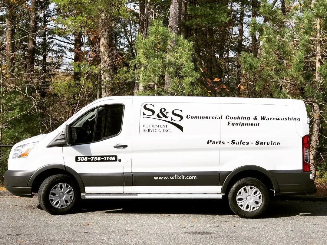 S&S Equipment commercial kitchen service van in Central Massachusetts